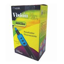 MARCADOR VISION PLUS 2600 FLUORESCENTE AZUL C/12 PIEZA